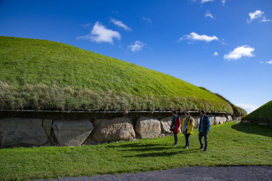 Friends visiting Knowth Neolithic Tomb