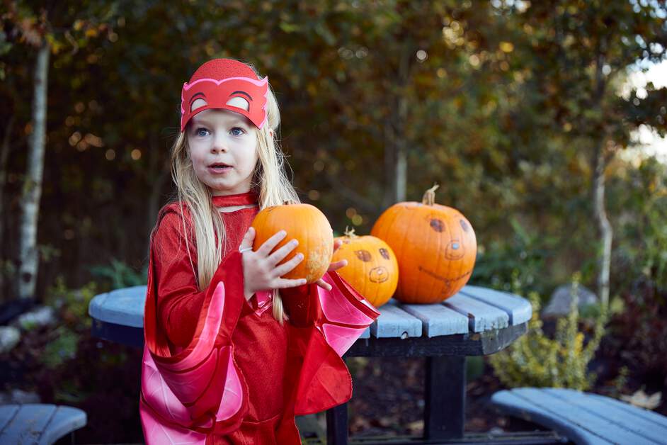 Girl at Bee Wise, Halloween Nature Trail