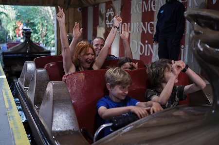 Family at Viking Voyage rollercoaster