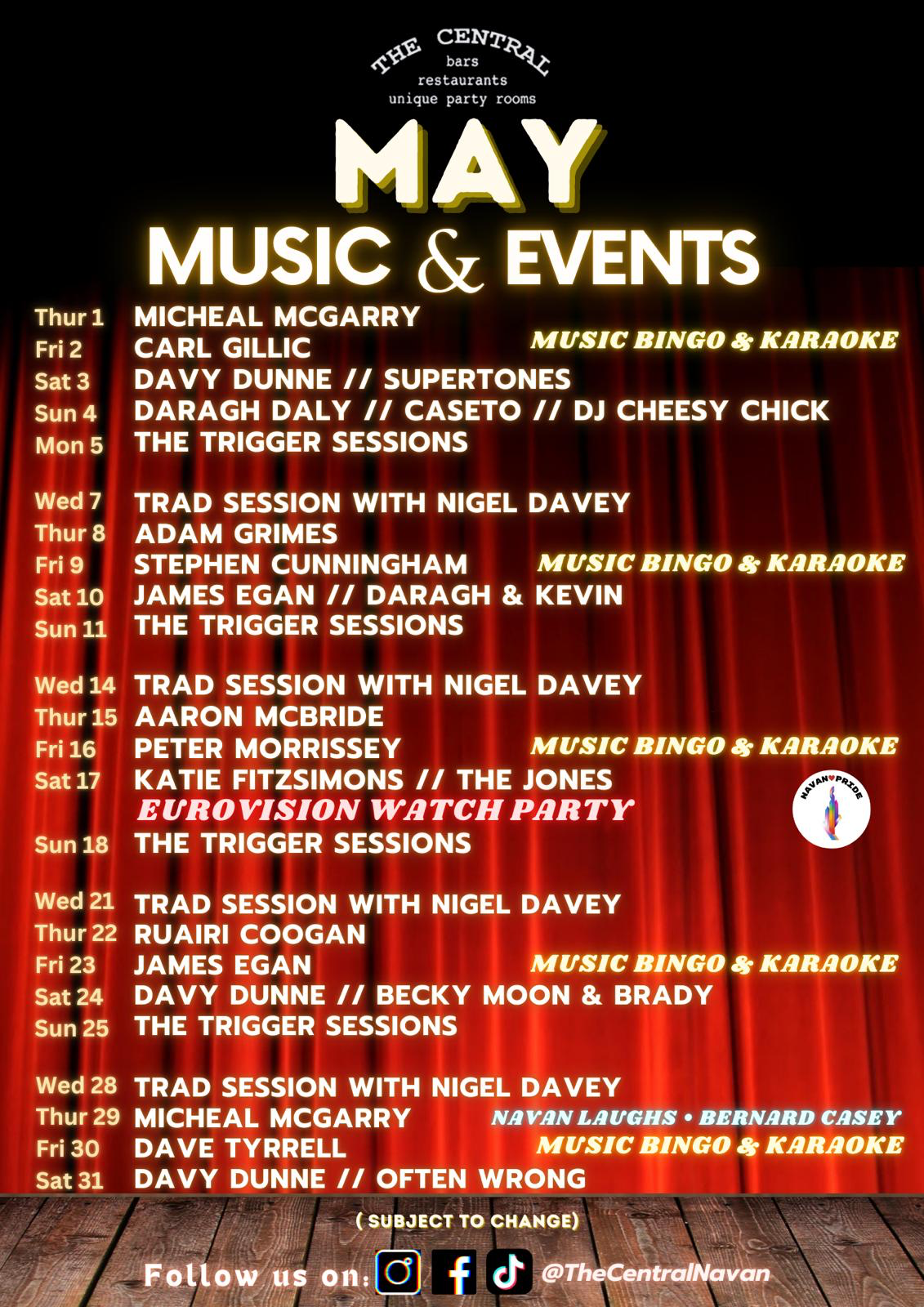 The Central May Music Events