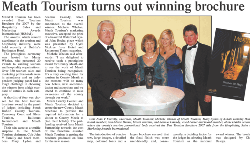 Meath Tourism wins award for brochure