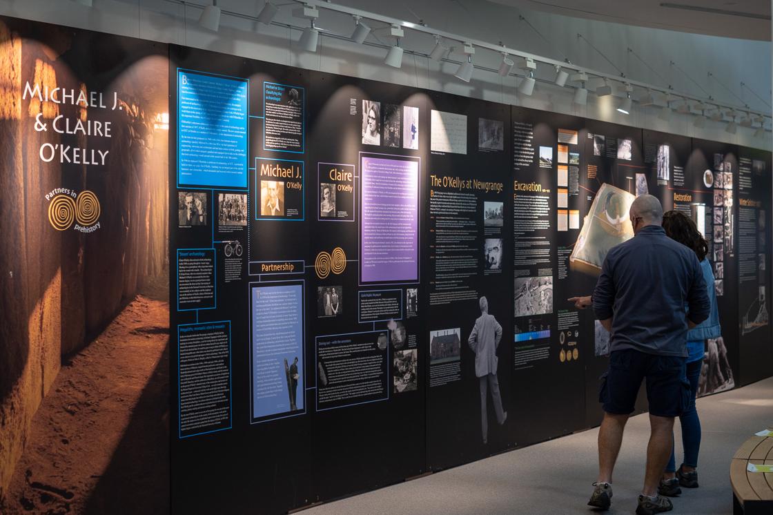 Visitors at Brú na Bóinne Visitor Centre exhibition