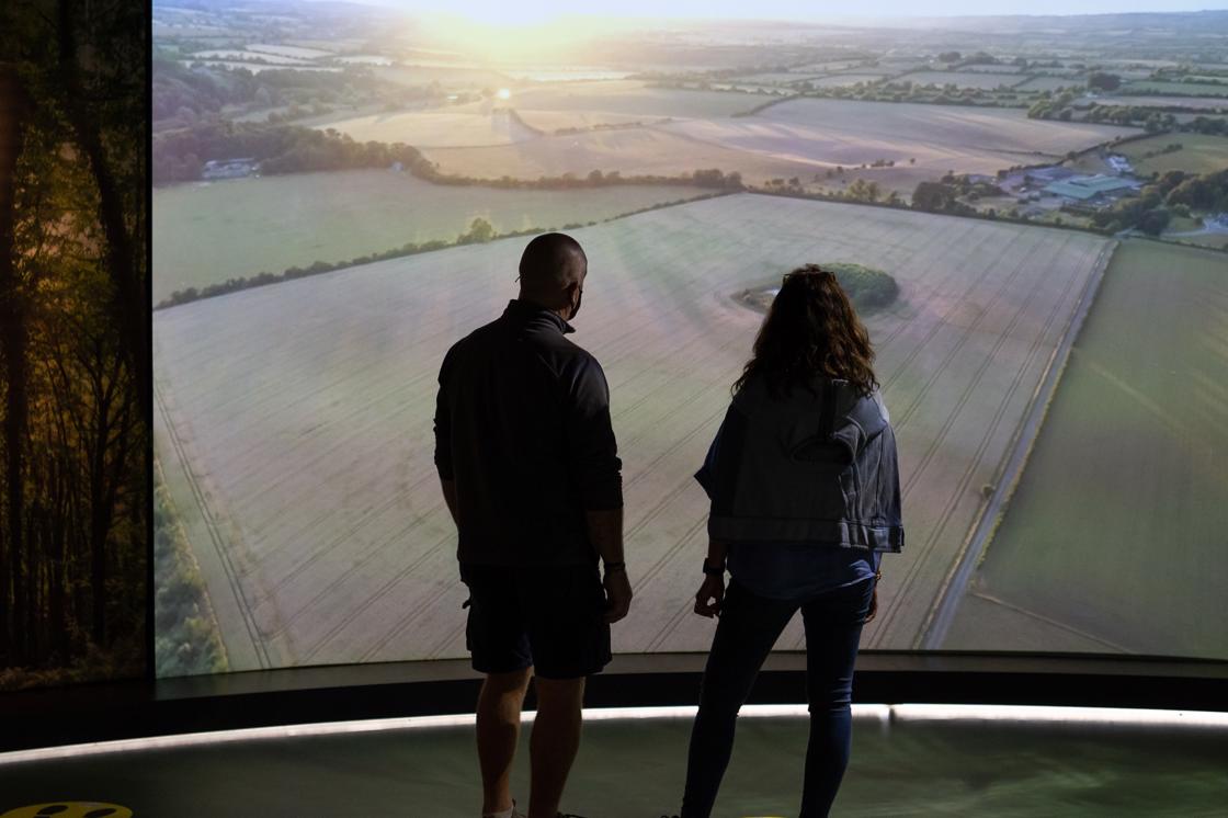 Visitors at Brú na Bóinne Visitor Centre exhibition